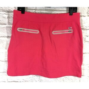 Vineyard Vines Pink Skort Small Zip Pockets Tennis Pickleball Golf Athleisure